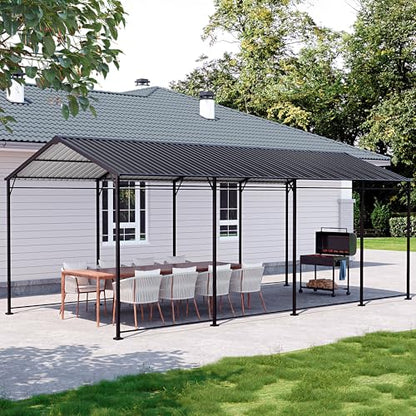 10'x20' Carport with Galvanized Vertical Tile Roof
