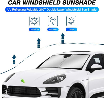 KUST Windshield Sun Shade for 2014-2025 2026 Porsche Macan Accessories Sunshade Window Sun Visor Protector Foldable Blocks UV Rays Keep Your Car Cooler