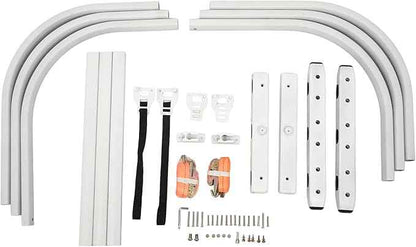 White Aluminium Truck Bed Extender, Pickup Tailgate Expansion, Fit for Ford F150 7+Titan 7+Sierra 3+Ram 1500/2500/3500, Compatible with All Rails, L55-62 x W24 x H18 (Includes Mounting Bracket)
