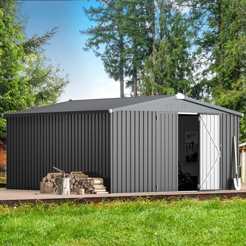 12' x 12' Waterproof Metal Garden Tool Shed