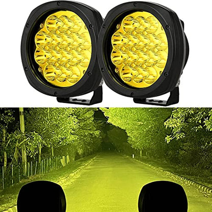 5 Inch Pair 160W Amber Round LED Offroad Lights 18800LM Amber Yellow OffRoad Lights Super Bright Amber Driving lights Fog Lights Waterproof IP68 Light Bar for Trucks Pickup 4x4 SUV ATV UTV