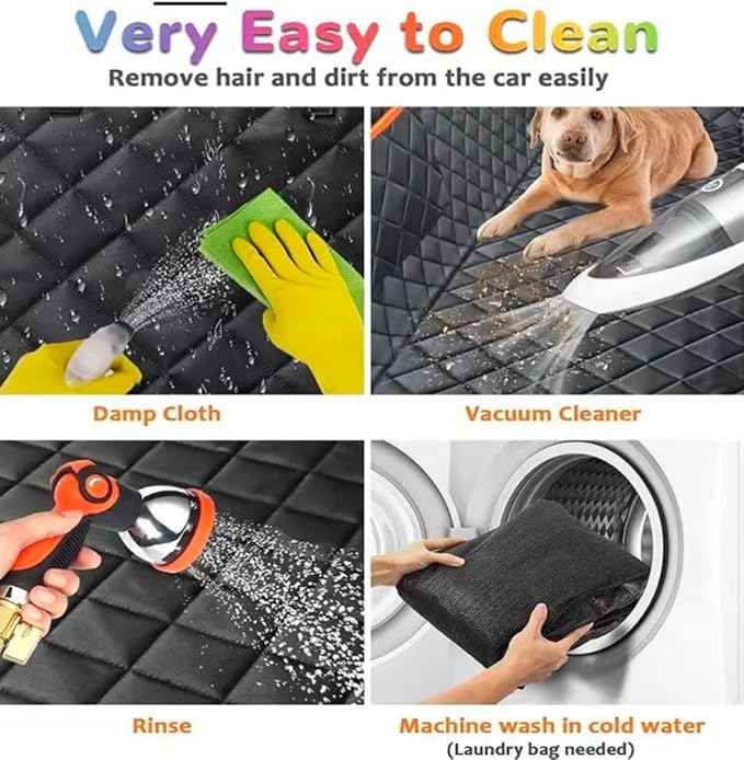 Dog Car Seat Cover for Pets Waterproof Seat Cover Hammock 600D Heavy Duty Scratch Proof Nonslip Durable Soft Back Seat Covers for Cars Trucks and SUVs