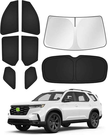 Sunshades for 2023-2025 2026 Honda Pilot Accessories Windshield Sun Shade Side Rear Window Shade Cover Sun Visor Shield Privacy Protection Keep Vehicle Cool Black 8PCS