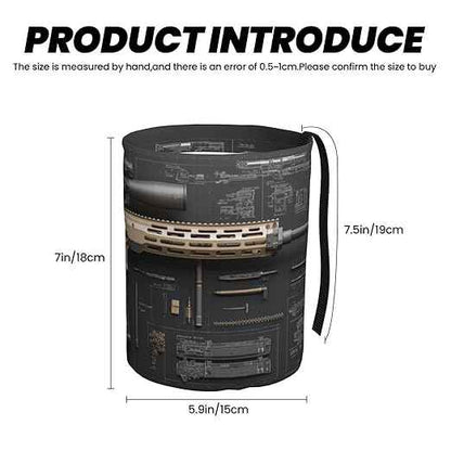 Gun Military Gear Arsenal Set Car Trash Can Waterproof Hanging Trash Bin Collapsible Garbage Can for Car Accessories Travel Camping Kitchen Home