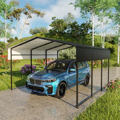 10 x 15 FT Metal Carport with Heavy Duty Galvanized Steel Roof & Durable Frame