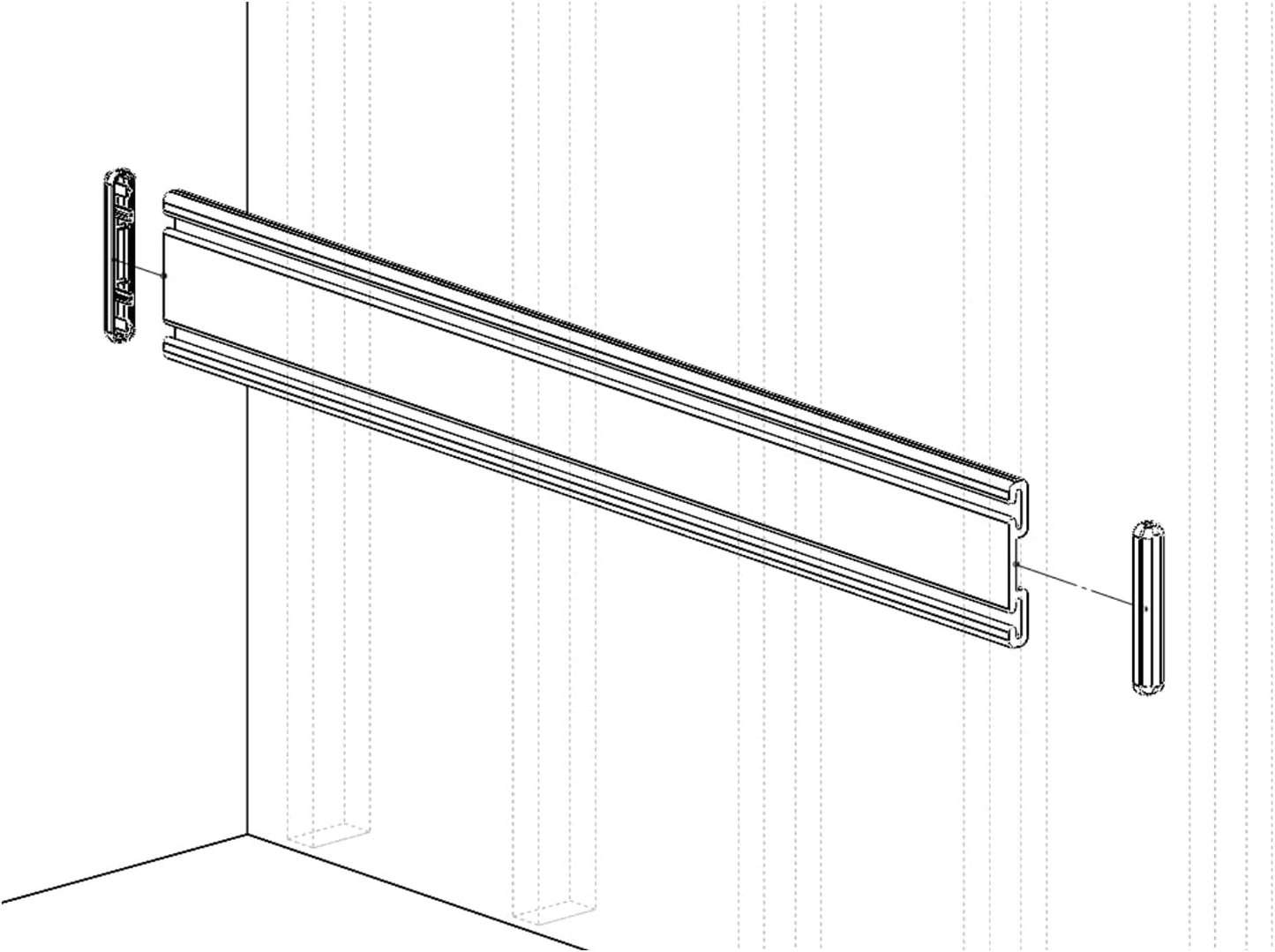 Handi Tool Rail - HandiWall Single Slatwall Strip (White) (50")