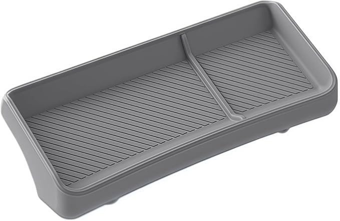 GGCLIMAX Car Organizer Silicone Dashboard Storage Tray Compatible with Tesla Model 3 Highland 2024 Rear Screen Organizer Non Destructive Installation Anti Slip Design(GREY)