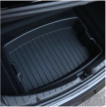 Double-Layer Rear Front Trunk Storage Box Frunk Organizer Tray with Compartments Car Accessories Compatible for Tesla Model 3 Highland 2024 Car Organizer(Front Single Layer)