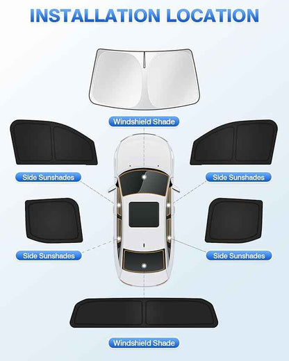 Sunshades for Toyota Tacoma 2024 2025 2026 Accessories Windshield Sun Shade Side Rear Window Shade Cover Sun Visor Shield Privacy Protection for Camping Keep Vehicle Cool Black 6PCS