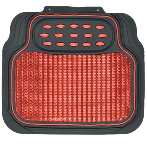 2 Tone Black & Red Floor Mats for Cars