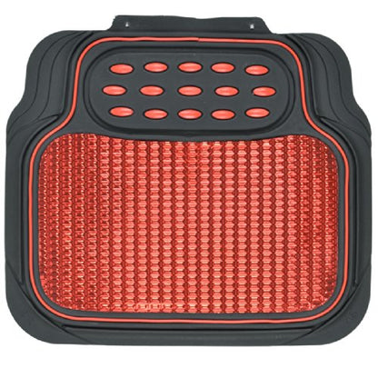 2 Tone Black & Red Floor Mats for Cars