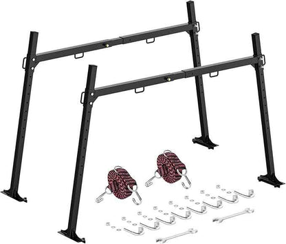 Truck Ladder Racks 1000Ibs Capacity Extendable Pick-Up Ladder Rack Universal Truck Bed Ladder Rack Heavy Duty Steel Non-Drilling for Kayak, Surfboard, Lumber, Ladder