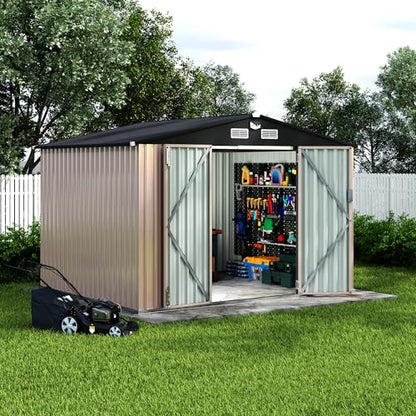 8x10 FT Metal Storage Sheds Outdoor