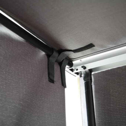 Overland Vehicle Systems HD Nomadic 6.5’ Awning Side Shade Wall - 280G Poly Cotton Rip Stop Grey Body, Green Trim - Velcro Attachment - Included Storage Bag