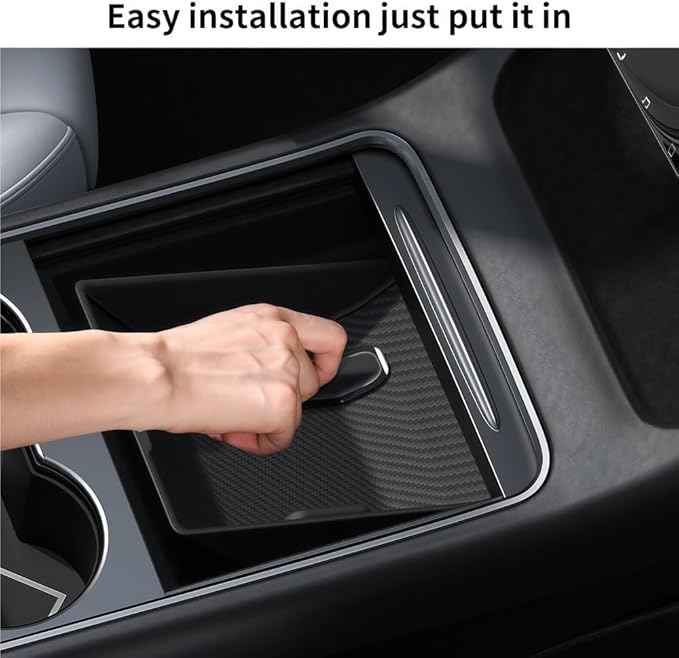 GGCLIMAX Car Organizers And Storage Compatible with Tesla Model 3/Y Highland 2021-2024 Center Console Lower Storage Box TPE Armrest Organizer Mat(For M3 Highland)