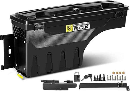 YHTAUTO Truck Bed Storage Tool Box Lockable Compatible with 1994-2002 Dodge Ram & 1980-1996 Ford F-Series & 1988-1998 Chevy GMC C/K Pickup, Driver Side, Swing Waterproof Wheel Well ToolBox