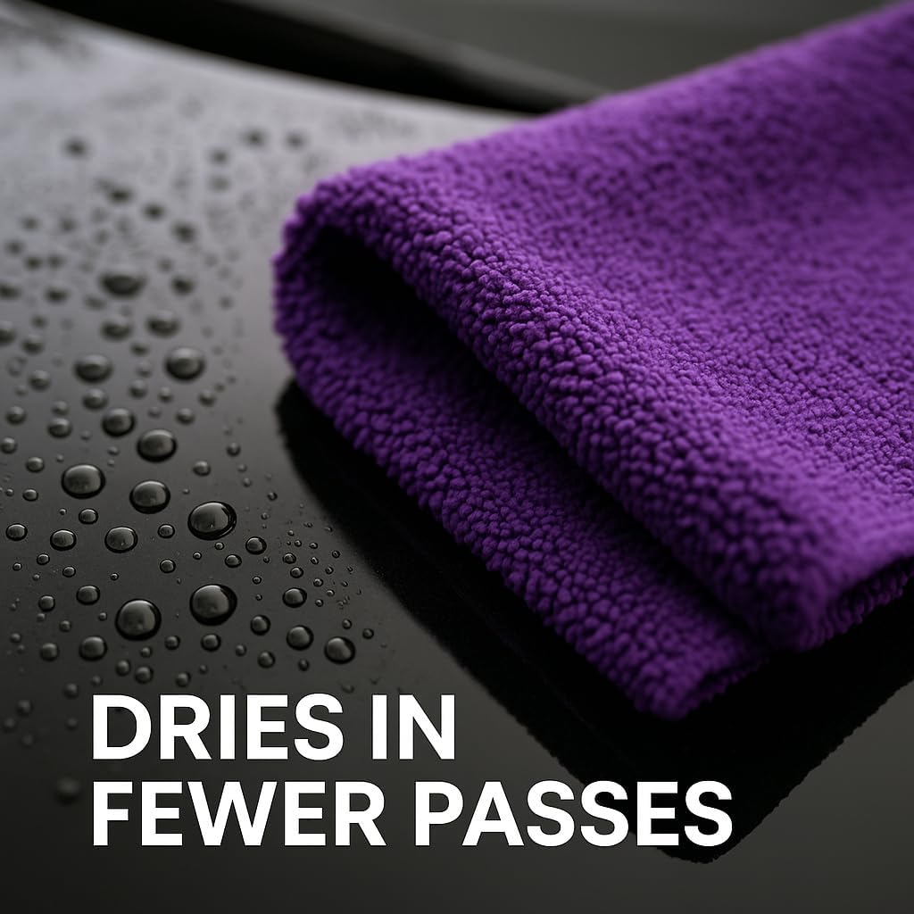 3 Pack Reusable Pak Details Micro Fiber Towels Car Detailing | 16x16 Ultra-Absorbent & Dual-Sided Car Microfiber Towel for Polishing, Wax Removal & Buffing | Lint & Streak-Free | Auto Cleaning Cloths