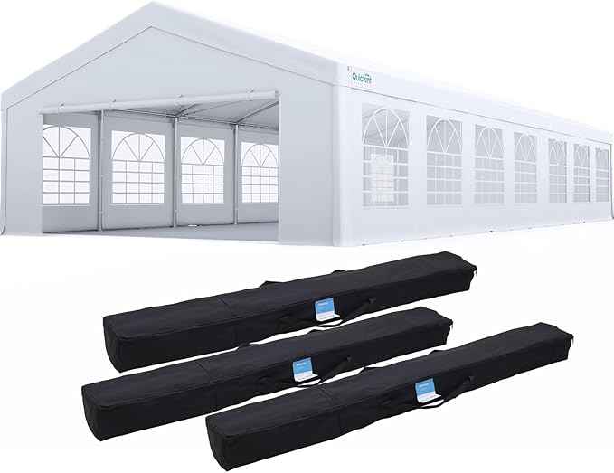 Quictent 20x50ft Heavy Duty Party Tent Outdoor Canopy Tent Carport Wedding Event Shelter BBQ Wedding Tents for Parties with Storage Bags(Church)