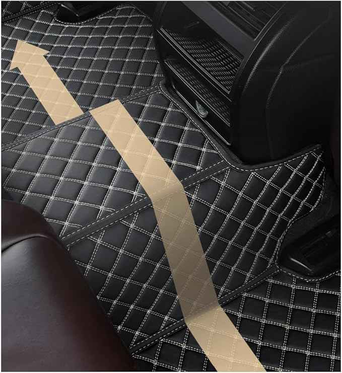 Car Floor Mat Fit 99% Sedans Sports Cars Luxury Custom Car Mats for SUV Women Leather Automotive Floor Mats All Weather Car Mats Diamond Floor Mats for Trucks (3D Luxury Light Brown + Black)