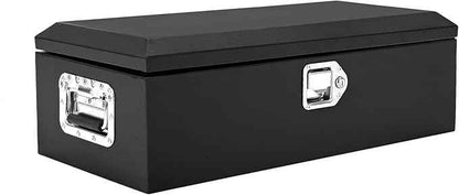 Heavy Duty Steel Truck Bed Tool Box, Powder-Coated Diamond Plate Storage Chest with Side Handle & Lock, Durable Metal Toolbox Organizer for Pickup, RV, Trailer, Mechanic or Workshop - 20X12X10 in