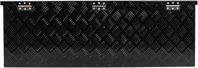 SCITOO 44 Inch Diamond Plate Truck Bed Tool Box,Aluminum Heavy Duty Crossover Storage for Most Full Size Pickups,Lockable Weatherproof Chest,Fits 44" Truck Beds,Easy Access to Load and Unload
