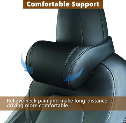 Car Neck Pillow Memory Foam Automotive Seat Cushions of Headrests for Relieving Neck Stiffness Seat Neck Support Pillow, Fits All Vehicles, 2 Pieces, Black