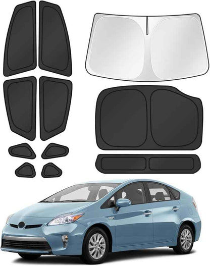 Window Shades for 2010-2015 Toyota Prius Hatchback Accessories Windshield Sun Shade Side Rear Window Covers Sunshade Sun Visor Shield Privacy Protection for Camping Keep Car Cool Black 11PCS