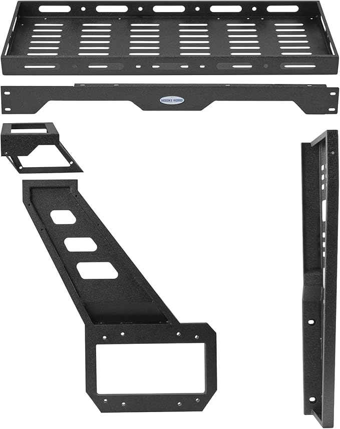 Hooke Road JL Tailgate Spare Tire Cargo Basket Rack for 2018-2026 Jeep Wrangler JL 2/4 Doors, Rear Cargo Storage Tray for Overlanding Gear