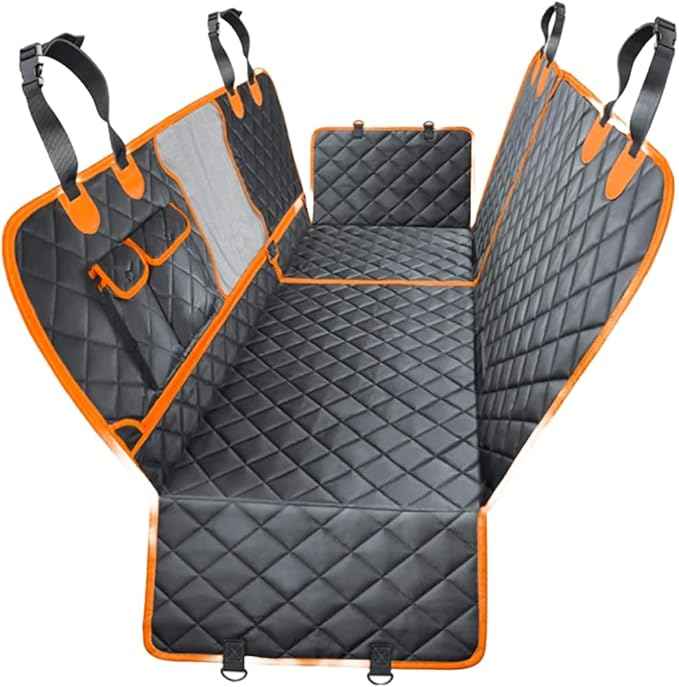 Dog Car Seat Cover for Pets Waterproof Seat Cover Hammock 600D Heavy Duty Scratch Proof Nonslip Durable Soft Back Seat Covers for Cars Trucks and SUVs
