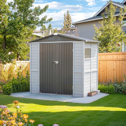 4x6 FT Outdoor Storage Shed with Windows