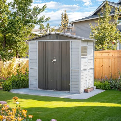 4x6 FT Outdoor Storage Shed with Windows