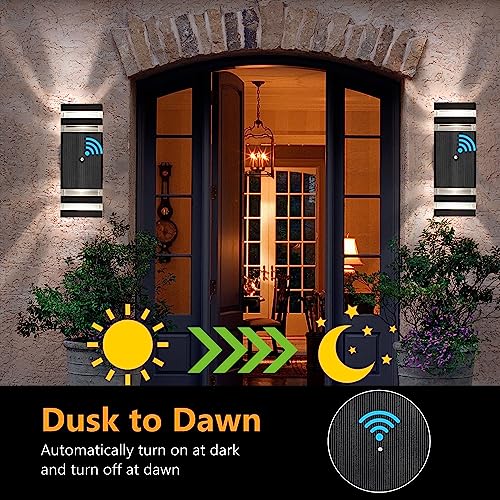 4 Pack Dusk to Dawn Outdoor Wall Lights Modern Exterior Lighting Fixture (4 Count)