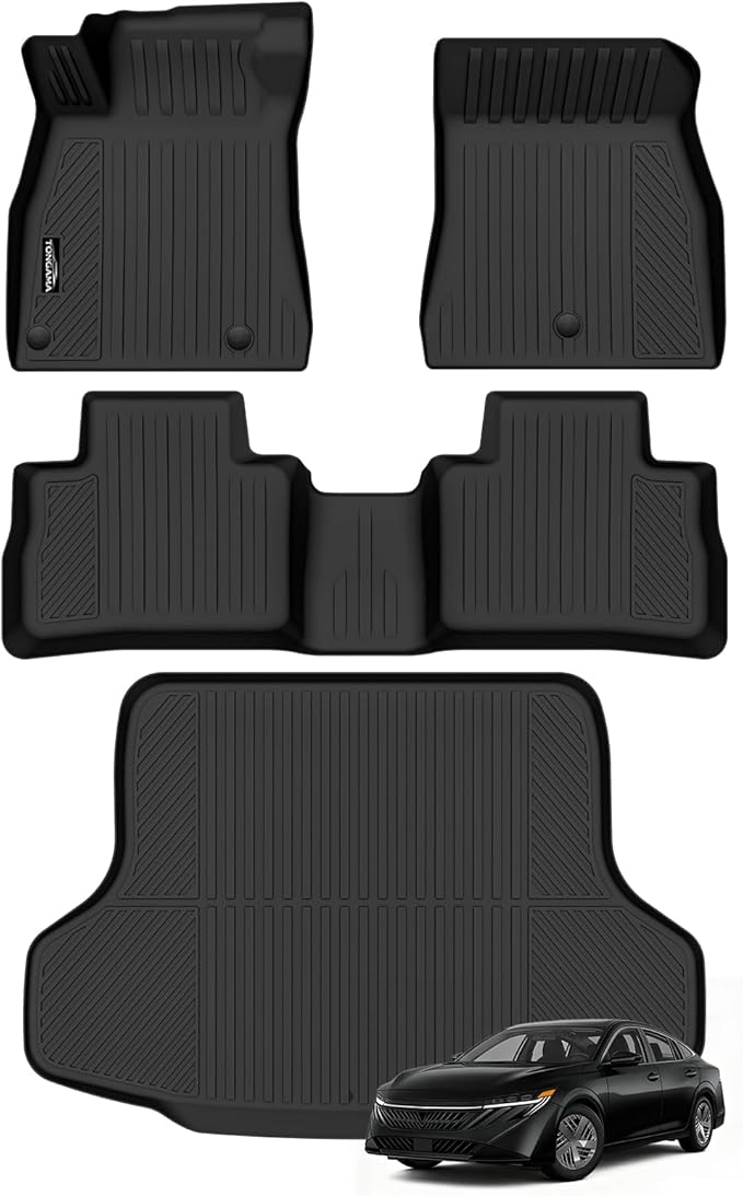 Tongama-Floor Mats for 2026 Nissan Sentra, All Weather TPE Floor Liners and Trunk Mat Protectors for Nissan Sentra Interior Waterproof Accessories