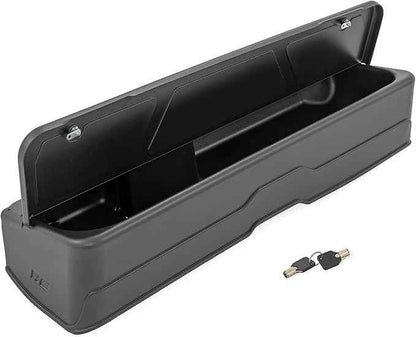 Rough Country Under Seat Storage for Chevy Silverado & GMC Sierra 1500/2500HD/3500HD Crew Cab (2019-2026) - Custom Rear Under Seat Organizer Tray with Lockable Lid