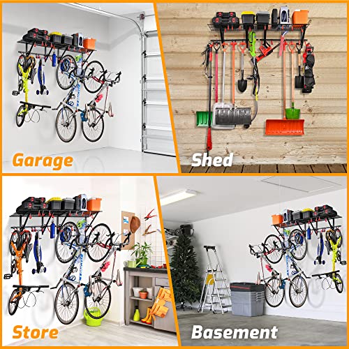 Garage Wall Shelving 1 Pack Includes 2 Bike Hooks