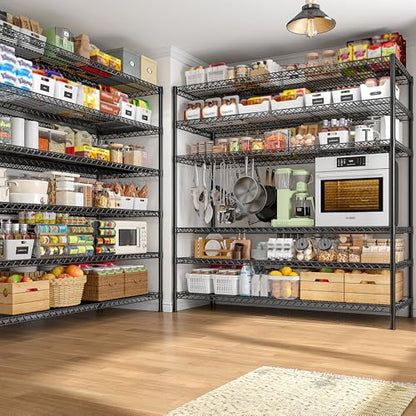 83"H Storage Shelves 3840LBS Metal Shelving Unit Garage Shelving Heavy Duty 6 Tier Commercial Adjustable Wire Shelving for Storage Rack for Pantry (2 Count)