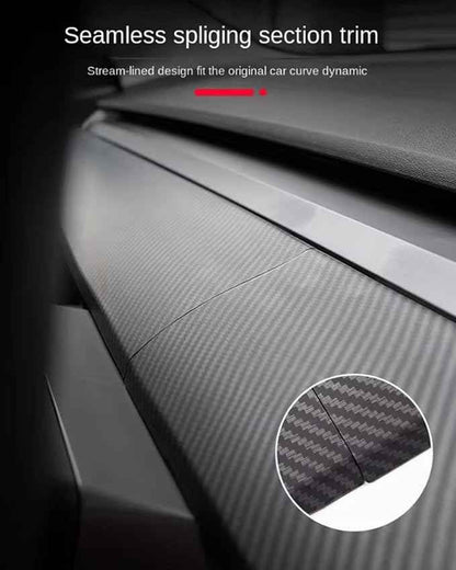 Dashboard Cover and Front Door Cover Compatible with Tesla Model 3（2017-2023） and Model y（2019-2024） (Matte Carbon Fiber Dashboard 2pcs only)