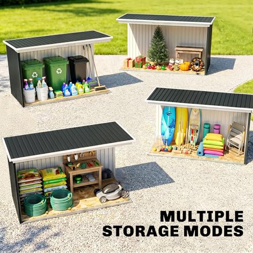 9' x 4' Outdoor Storage Shed Sloping Roof Lockable Door Gray