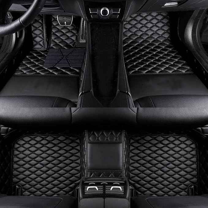 Custom Fit Car Floor Mats by SARAHS - Waterproof PU Leather Full Coverage for Most Cars, SUVs, and Trucks - Automotive Liners to Protect Vehicle Interior Floor Accessories (Black)