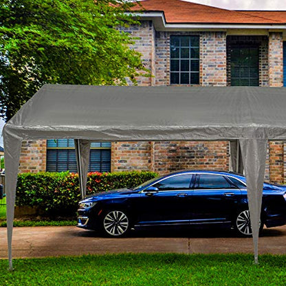 10x20 Ft Heavy Duty Carport Canopy Outdoor Portable Dark Grey