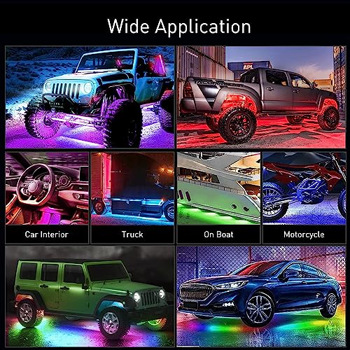 6PCS Dream Color LED Underglow Lights with APP & Remote Control