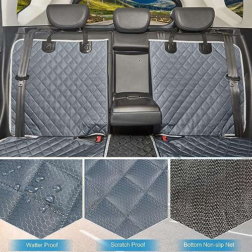 Grey Dog Car Seat Cover for Back Seat X