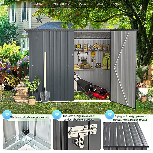3' x 6' Waterproof Metal Lean to Bike Storage Shed