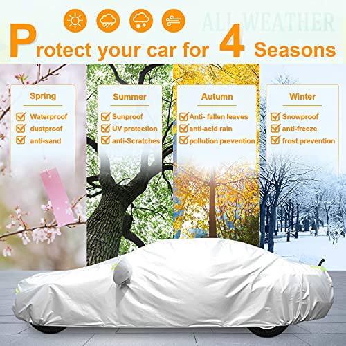 Waterproof Car Cover All Weather Snowproof UV Protection Windproof