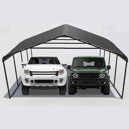 20x20 FT Carport Heavy Duty -Metal Carports for 2 Car All Weather,Garage Kit with Reinforced Frame, Steel Car Canopy Shelter for Outdoor Vehicle Protection