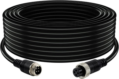Car Video 4-Pin Aviation Extension Cable for CCTV Rearview Camera Truck Trailer Camper Bus Vehicle Backup Monitor System-65.6Ft/20M