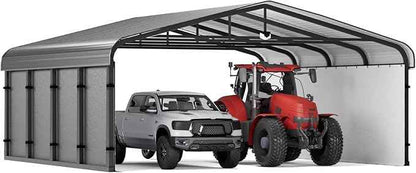 Metal Carport 20x20,Car Port Heavy Duty Metal for Snow,Car Tent Garage with Galvanized Metal Roof,Outdoor Two Car Carports All Weather