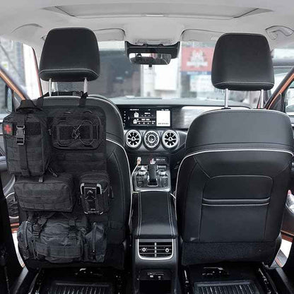 Universal Tactical Vehicle Back Seat Organizer with 5 Molle Pouch Molle Pouches Truck Seat Organizer Tactical Gear for Car Truck Ford Jeep Vehicle
