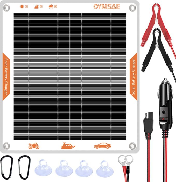 5W 12V Solar Trickle Charger Maintainer for Vehicle Batteries