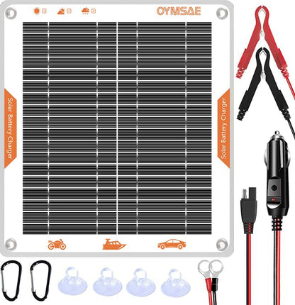 5W 12V Solar Trickle Charger Maintainer for Vehicle Batteries